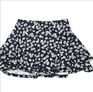 Floral Black and White Women's Skort